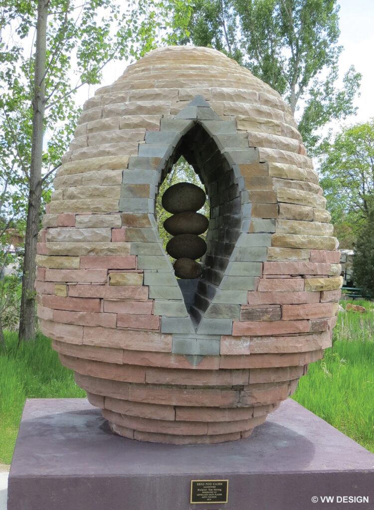Seed Pod Cairn sculpture