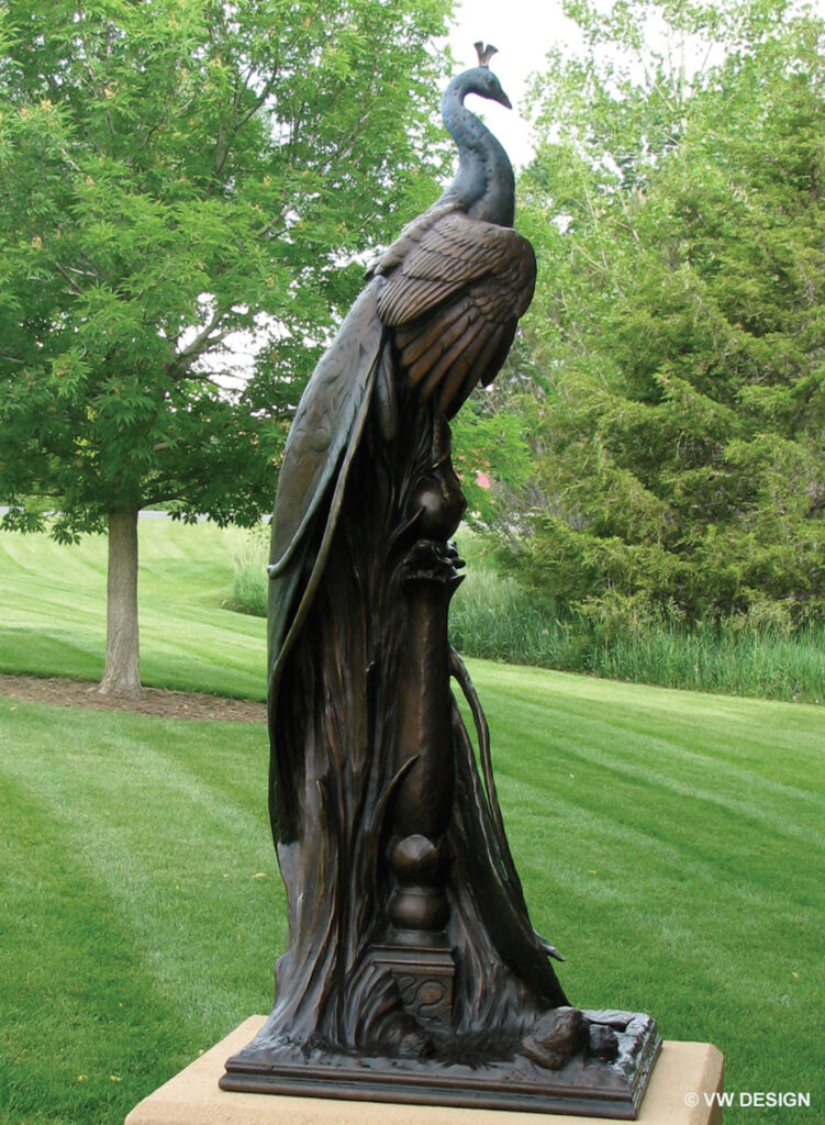 Peacock sculpture