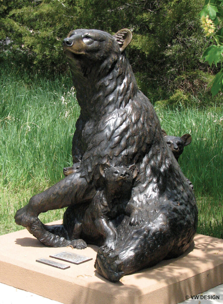 Black Bear & Cub sculpture